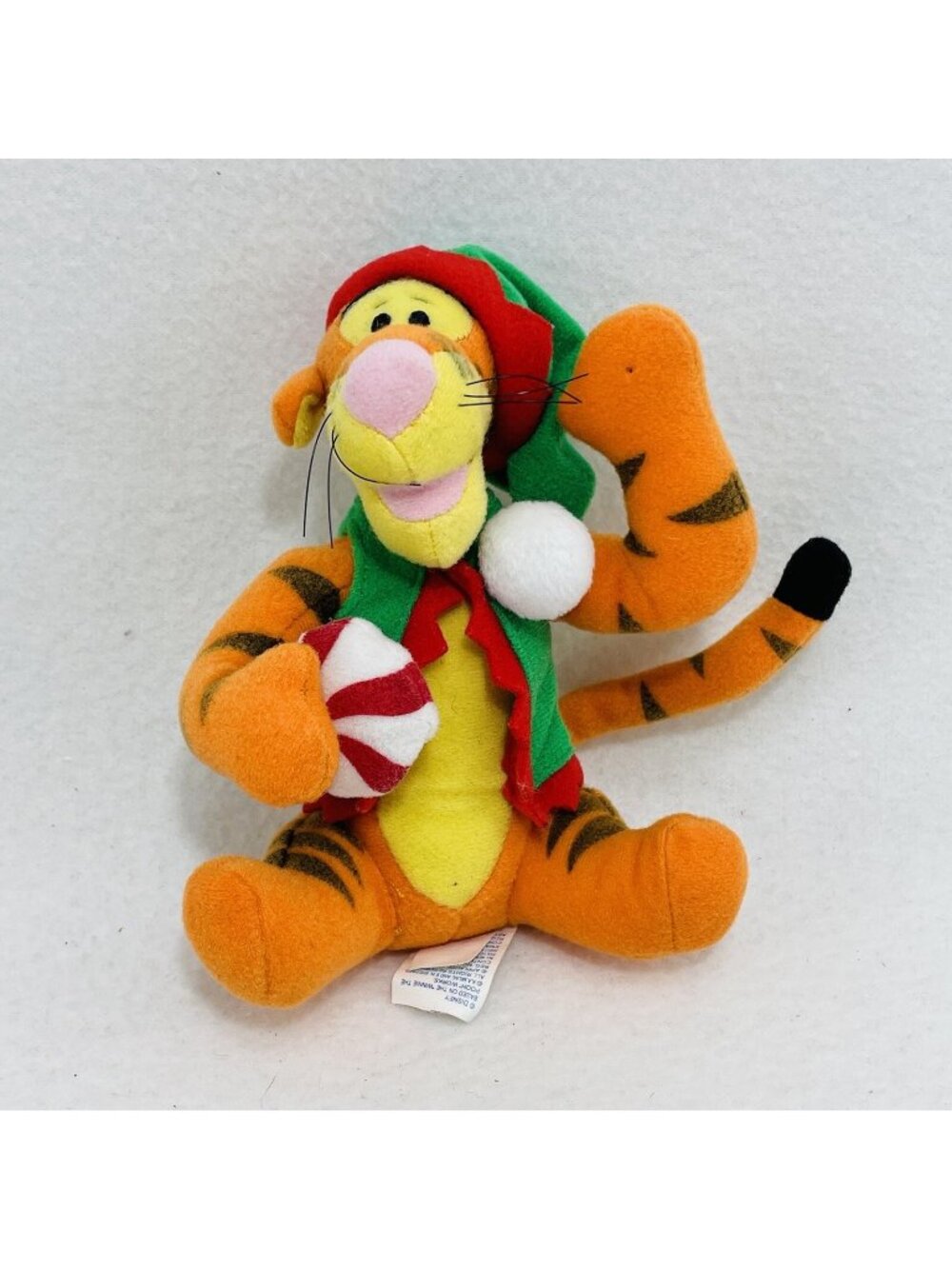 Applause Disney Pooh Tigger Christmas Plush Toy Holiday Elf Candy Cane Stuffer